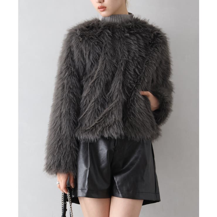 ロングフォックスノーカラージャケット | SpRay | 詳細画像25 