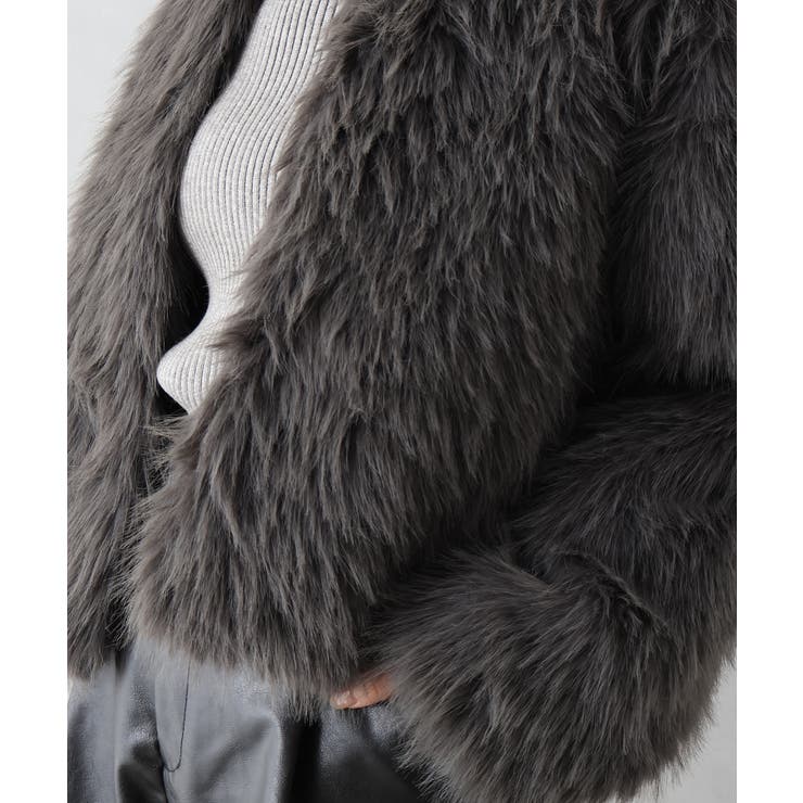 ロングフォックスノーカラージャケット | SpRay | 詳細画像26 