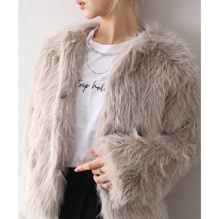 ロングフォックスノーカラージャケット | SpRay | 詳細画像3 