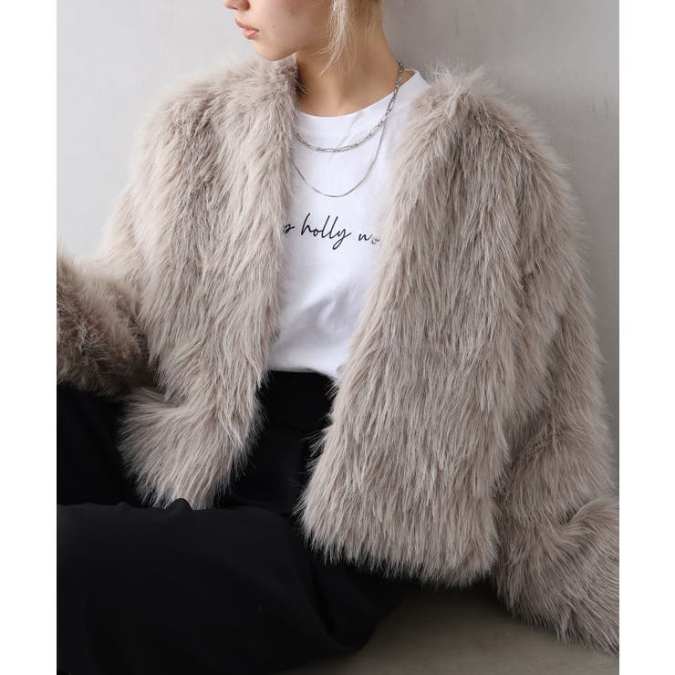 ロングフォックスノーカラージャケット | SpRay | 詳細画像7 