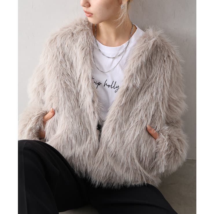 ロングフォックスノーカラージャケット | SpRay | 詳細画像8 