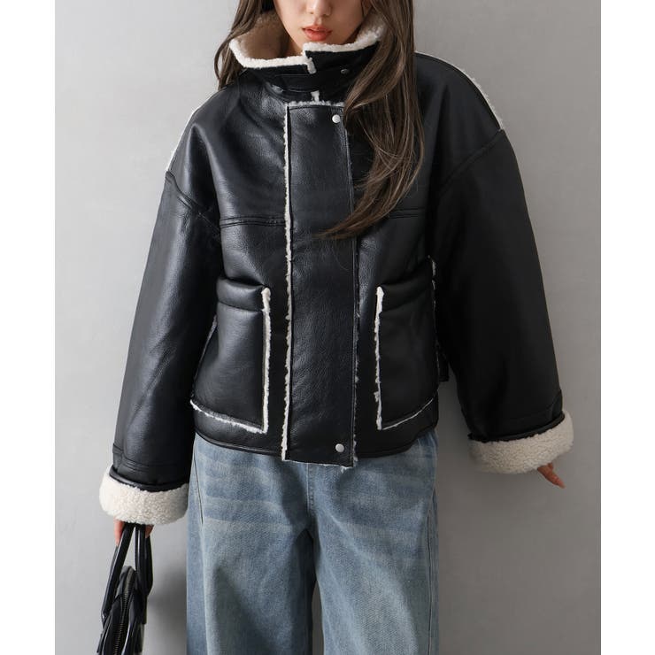 フェイクレザーボアZIPブルゾン | SpRay | 詳細画像10 