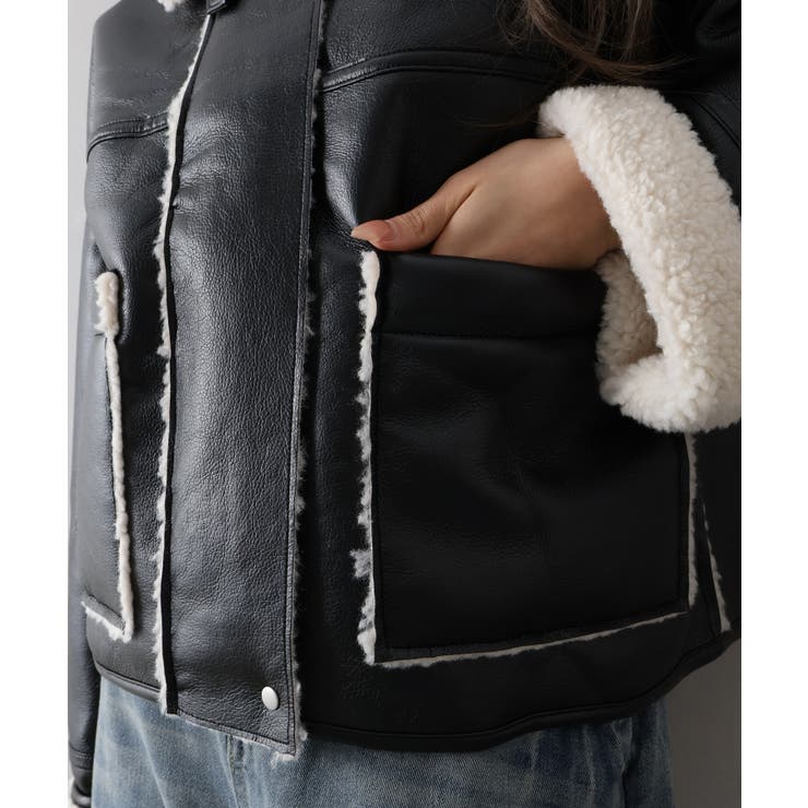 フェイクレザーボアZIPブルゾン | SpRay | 詳細画像13 