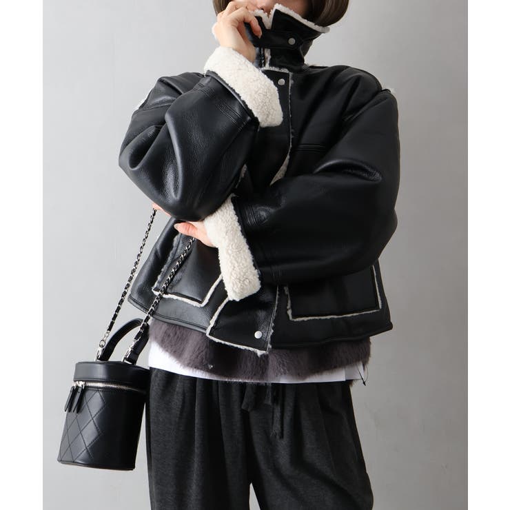 フェイクレザーボアZIPブルゾン | SpRay | 詳細画像18 