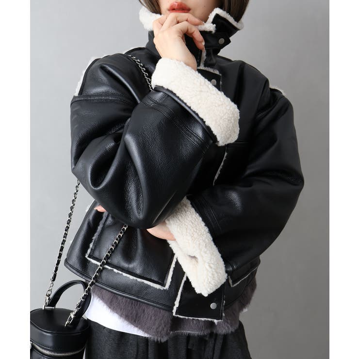 フェイクレザーボアZIPブルゾン | SpRay | 詳細画像20 