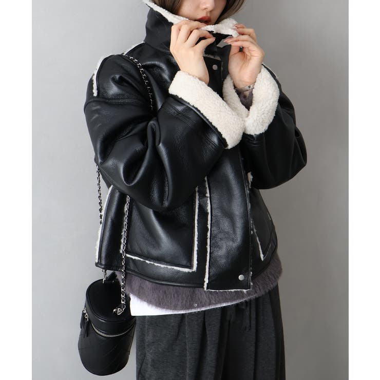 フェイクレザーボアZIPブルゾン | SpRay | 詳細画像21 