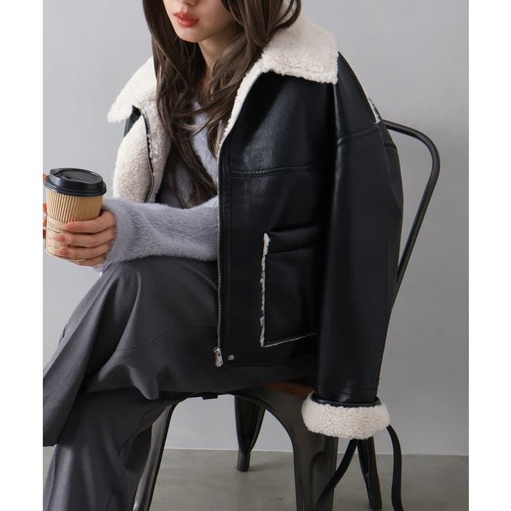 フェイクレザーボアZIPブルゾン | SpRay | 詳細画像23 