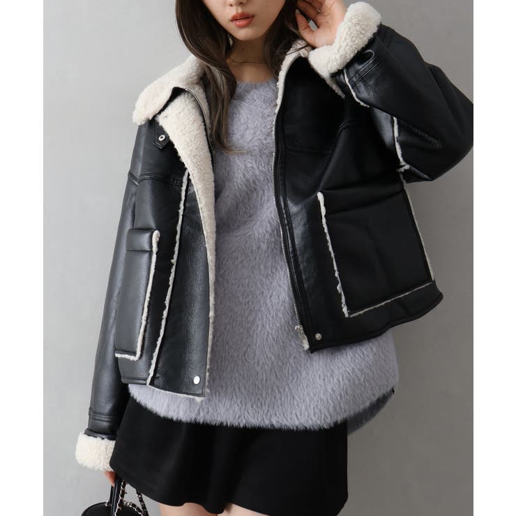 フェイクレザーボアZIPブルゾン | SpRay | 詳細画像26 