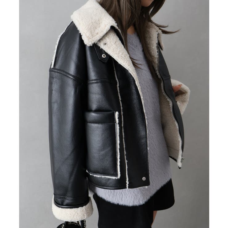 フェイクレザーボアZIPブルゾン | SpRay | 詳細画像27 