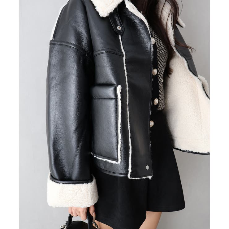 フェイクレザーボアZIPブルゾン | SpRay | 詳細画像32 