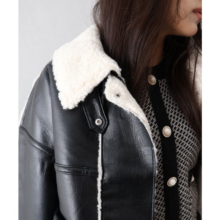 フェイクレザーボアZIPブルゾン | SpRay | 詳細画像33 