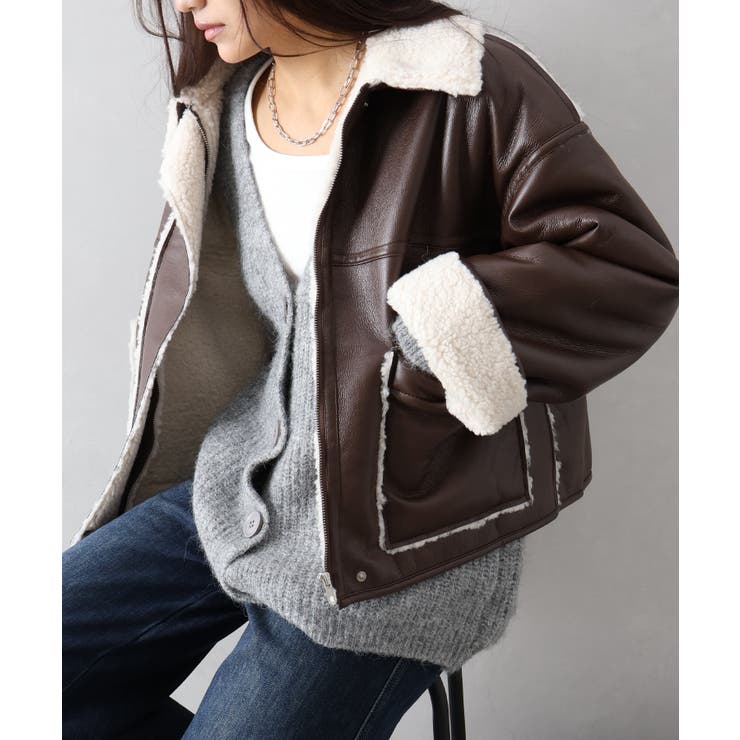 フェイクレザーボアZIPブルゾン | SpRay | 詳細画像43 