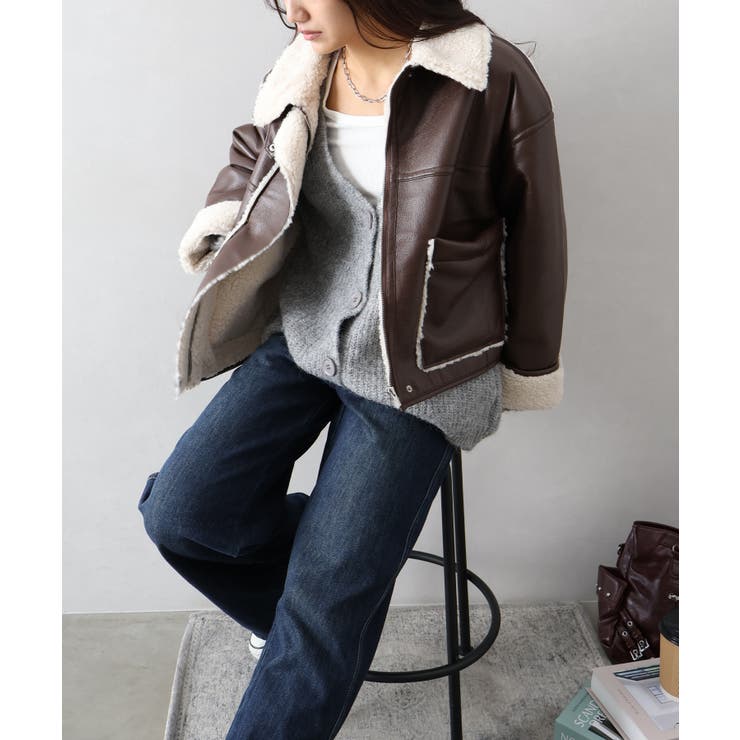 フェイクレザーボアZIPブルゾン | SpRay | 詳細画像47 