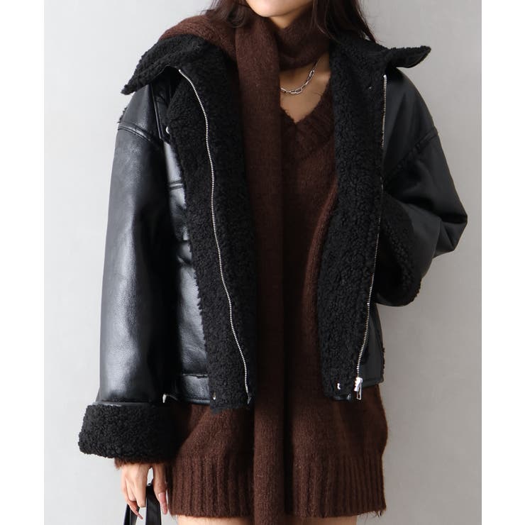 フェイクレザーボアZIPブルゾン | SpRay | 詳細画像52 