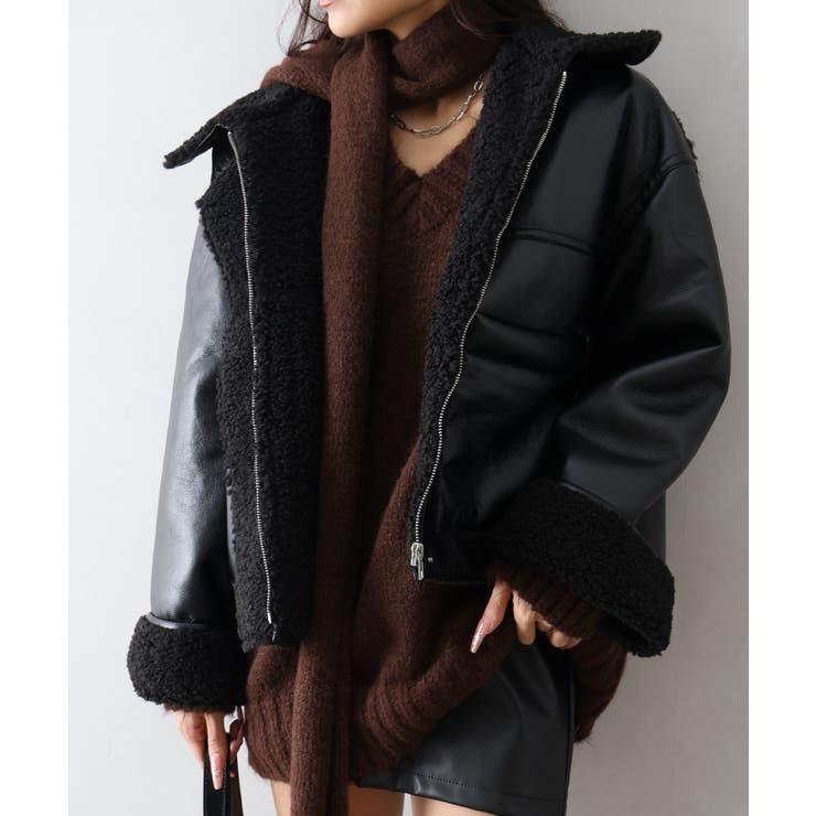 フェイクレザーボアZIPブルゾン | SpRay | 詳細画像53 