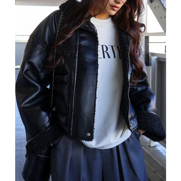 フェイクレザーボアZIPブルゾン | SpRay | 詳細画像54 