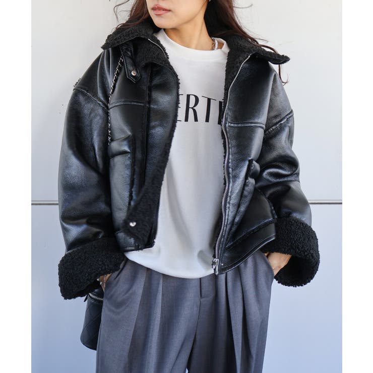 フェイクレザーボアZIPブルゾン | SpRay | 詳細画像58 