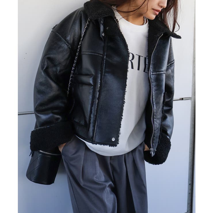 フェイクレザーボアZIPブルゾン | SpRay | 詳細画像62 