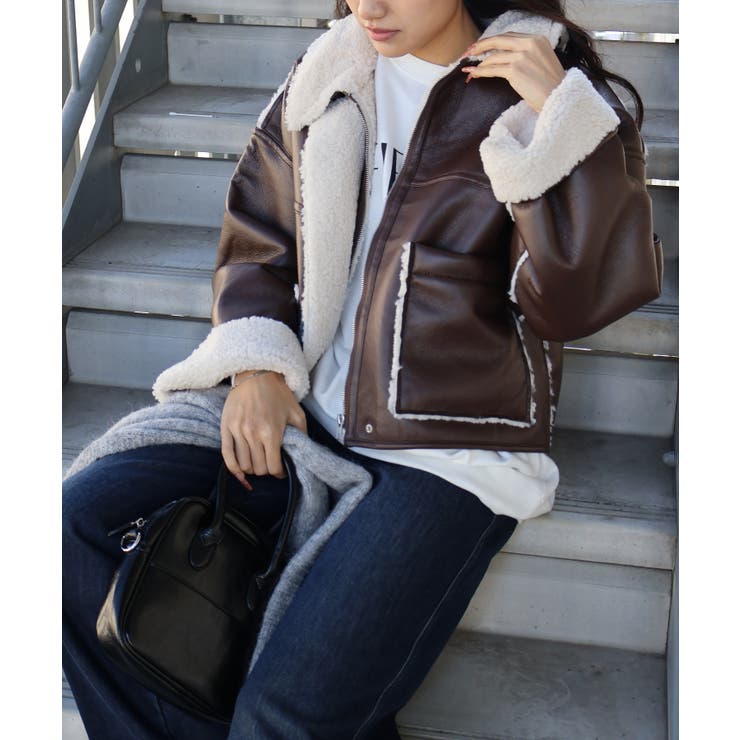 フェイクレザーボアZIPブルゾン | SpRay | 詳細画像64 