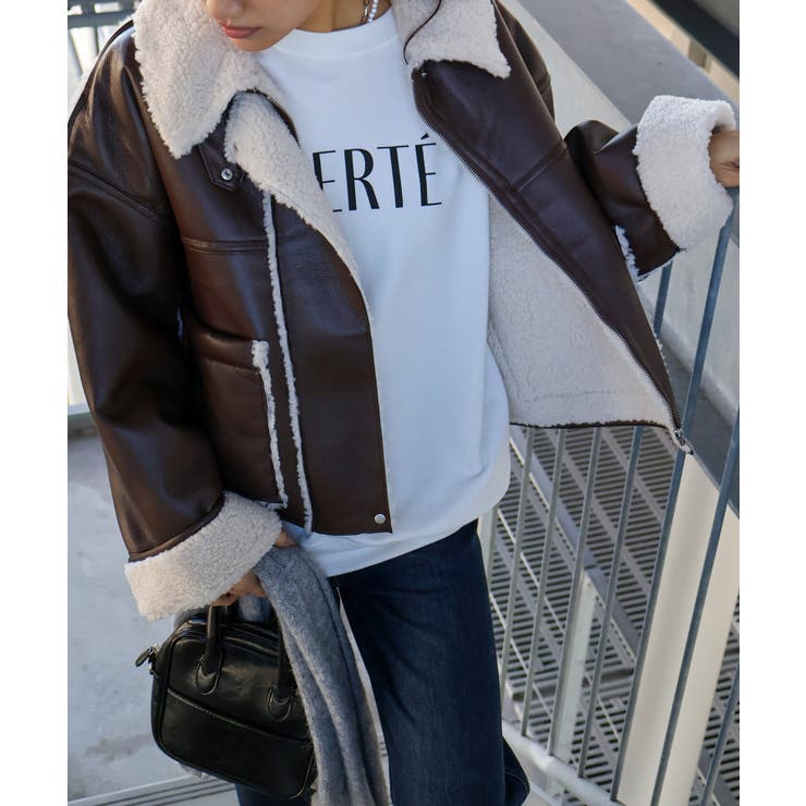 フェイクレザーボアZIPブルゾン | SpRay | 詳細画像66 