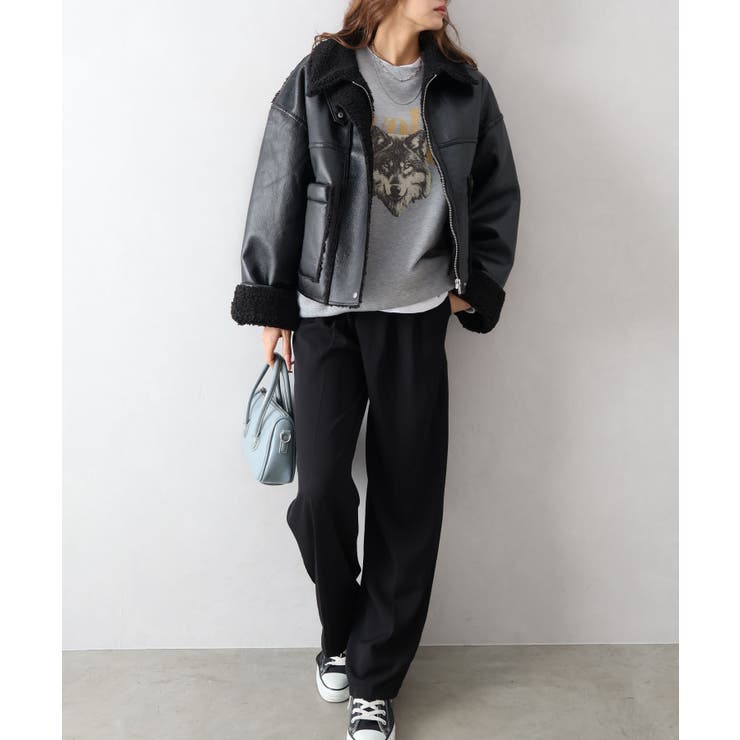 フェイクレザーボアZIPブルゾン | SpRay | 詳細画像69 