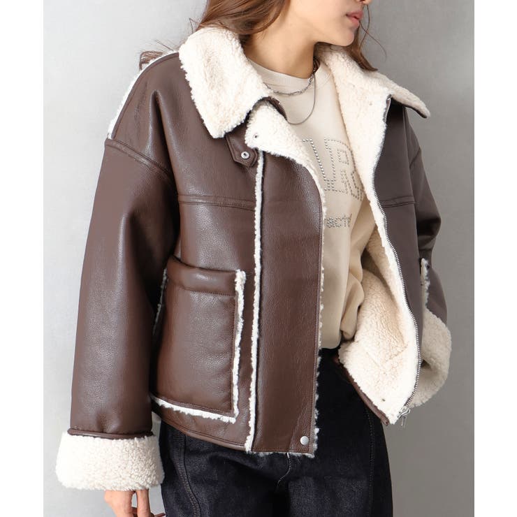 フェイクレザーボアZIPブルゾン | SpRay | 詳細画像71 