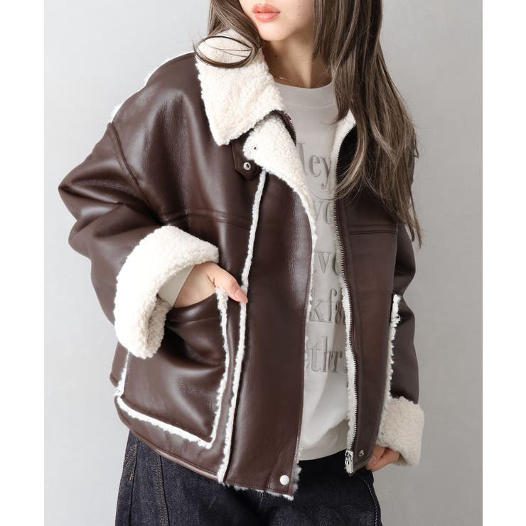 フェイクレザーボアZIPブルゾン | SpRay | 詳細画像72 