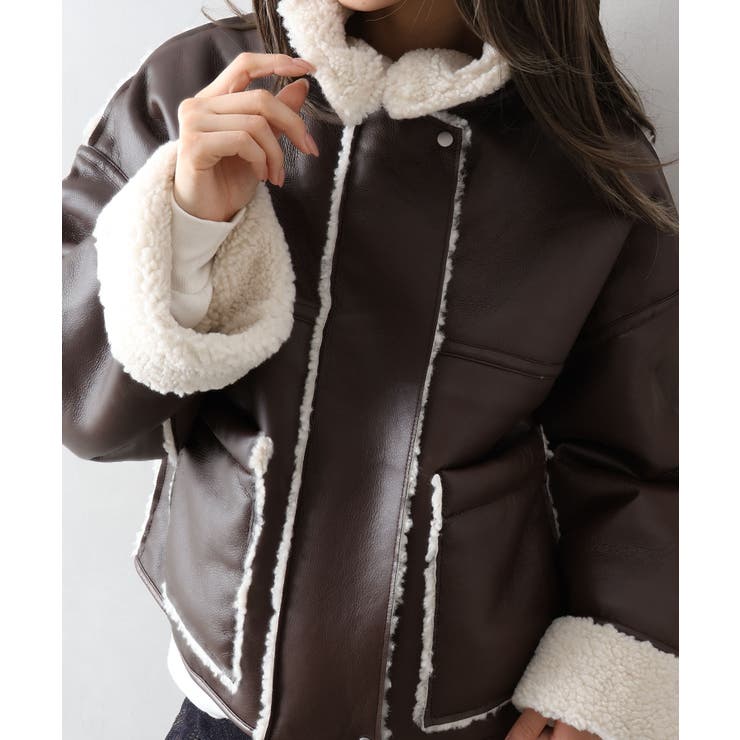 フェイクレザーボアZIPブルゾン | SpRay | 詳細画像74 