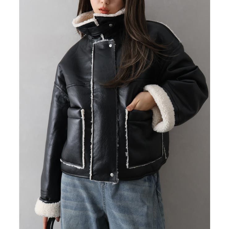 フェイクレザーボアZIPブルゾン | SpRay | 詳細画像7 