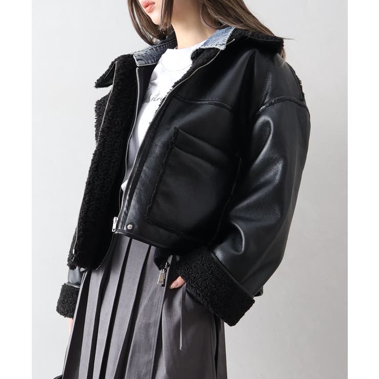 フェイクレザーボアZIPブルゾン | SpRay | 詳細画像79 