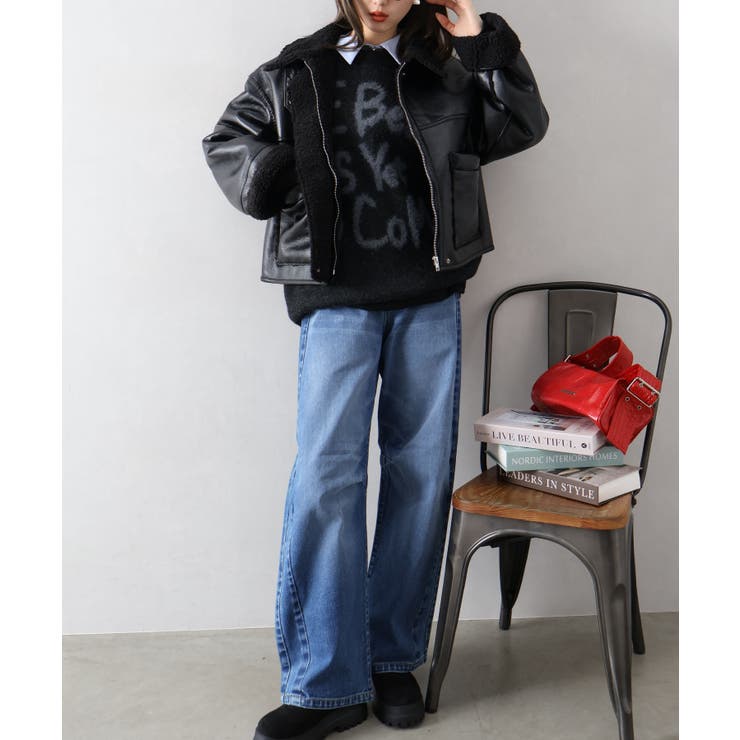 フェイクレザーボアZIPブルゾン | SpRay | 詳細画像80 