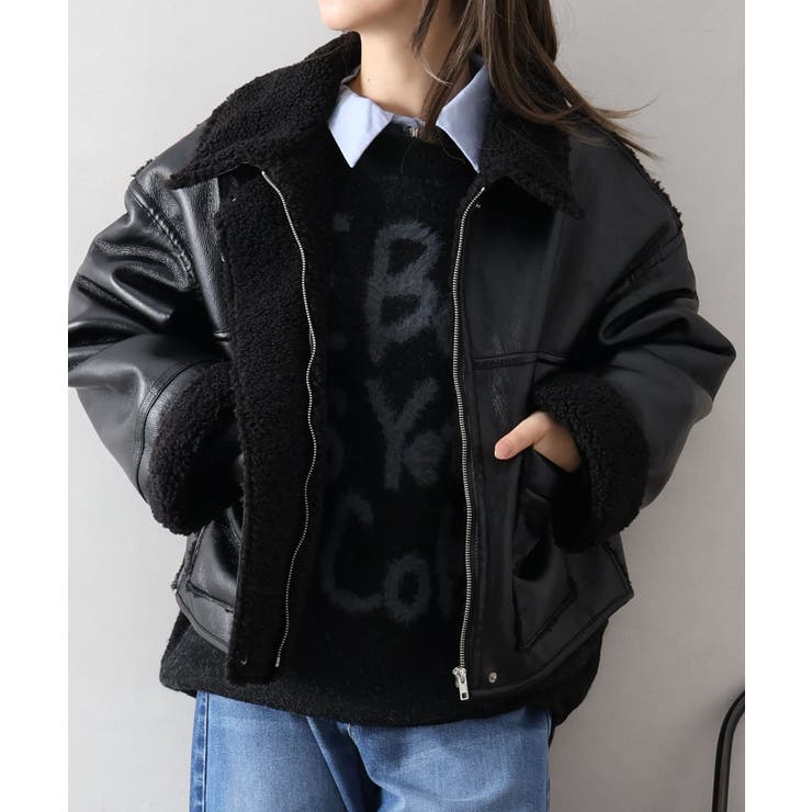 フェイクレザーボアZIPブルゾン | SpRay | 詳細画像81 