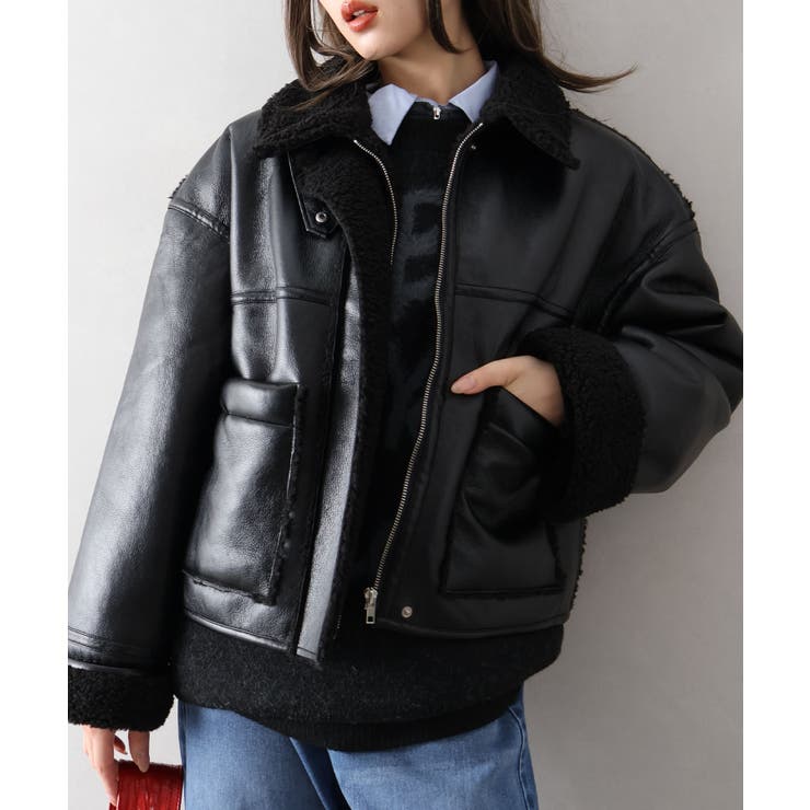 フェイクレザーボアZIPブルゾン | SpRay | 詳細画像83 