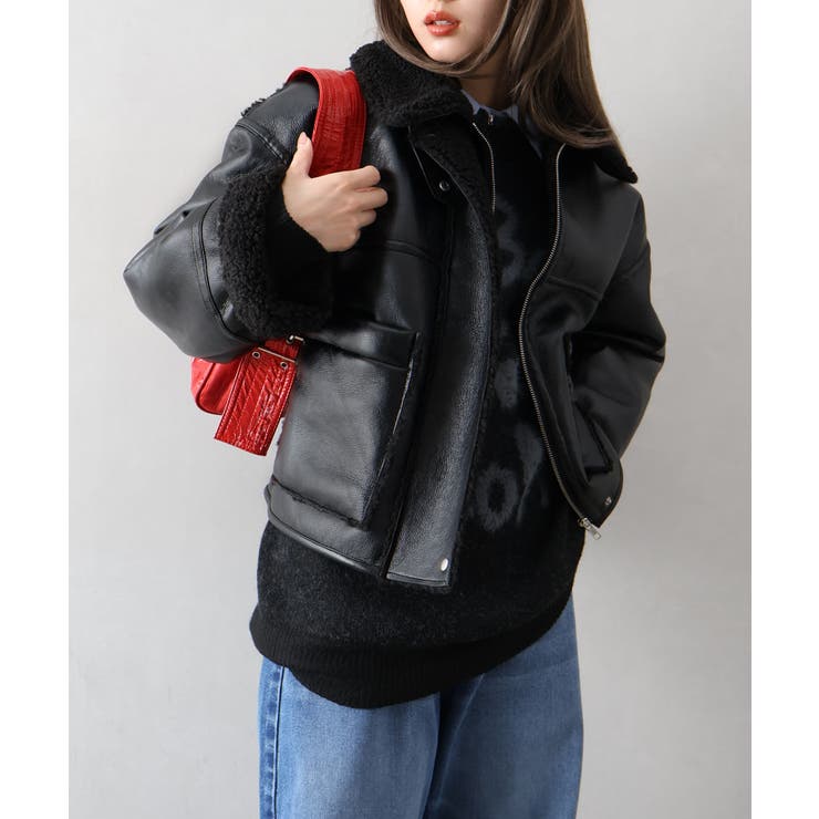 フェイクレザーボアZIPブルゾン | SpRay | 詳細画像85 