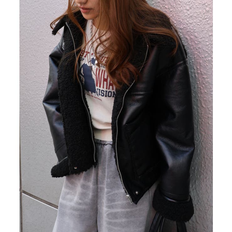 フェイクレザーボアZIPブルゾン | SpRay | 詳細画像89 