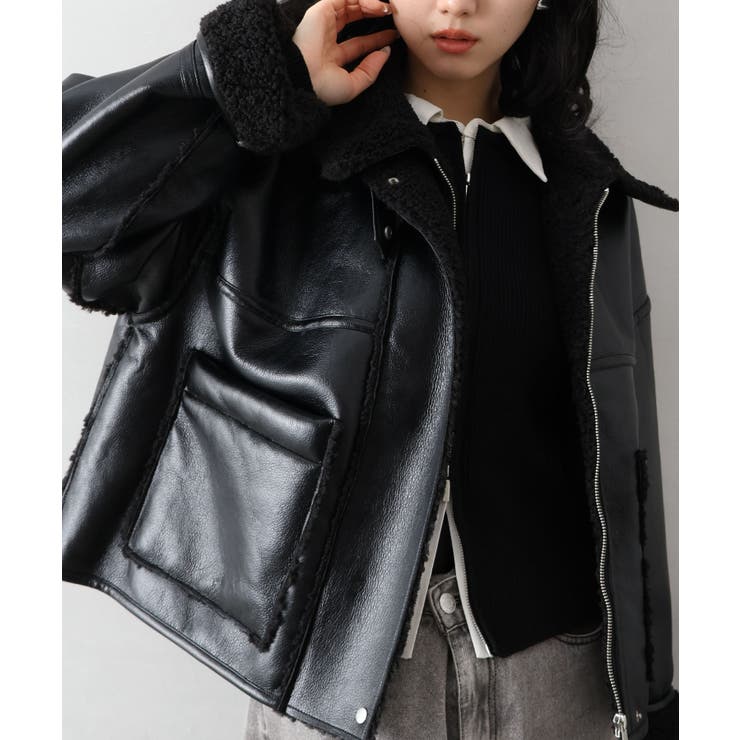 フェイクレザーボアZIPブルゾン | SpRay | 詳細画像93 