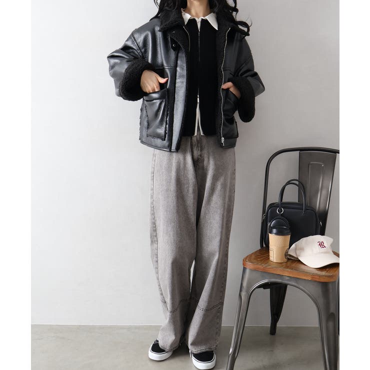 フェイクレザーボアZIPブルゾン | SpRay | 詳細画像94 