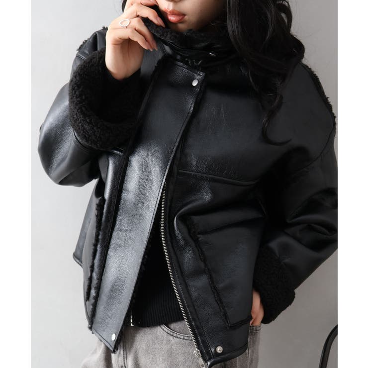 フェイクレザーボアZIPブルゾン | SpRay | 詳細画像95 