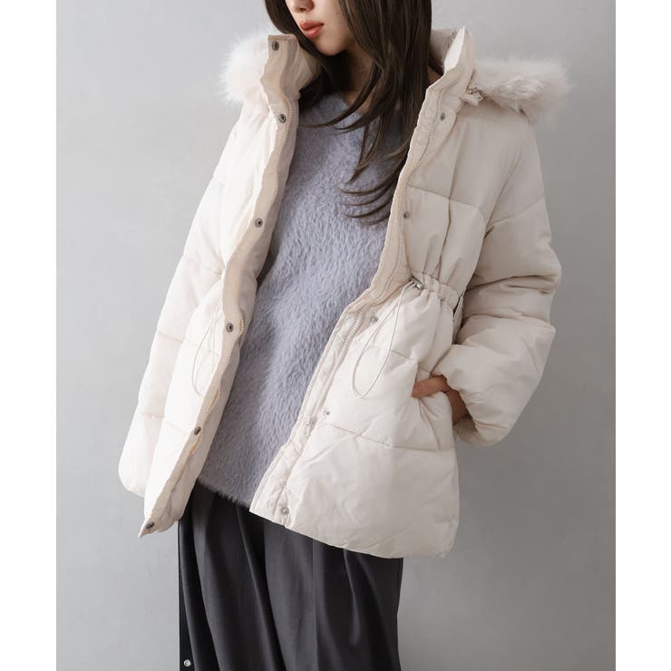 ベルト付中綿フードファーミドルコート | SpRay | 詳細画像9 