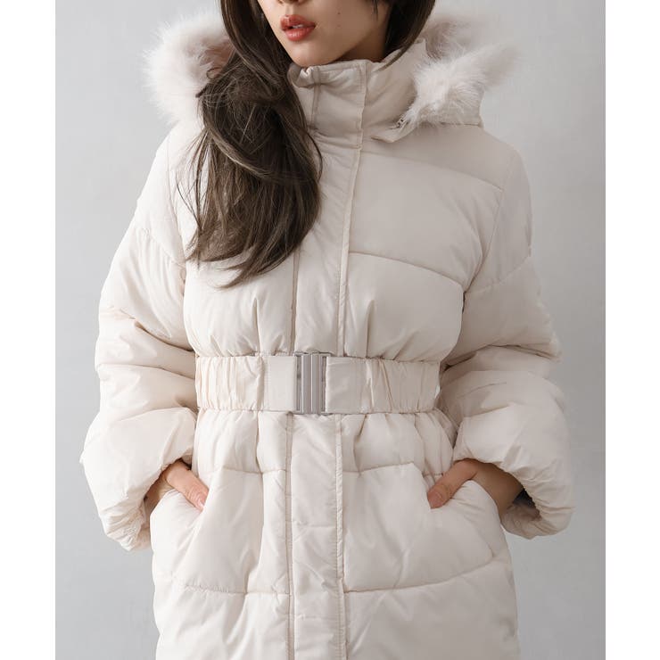 ベルト付中綿フードファーミドルコート | SpRay | 詳細画像10 