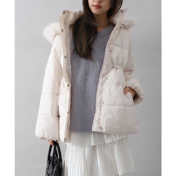 ベルト付中綿フードファーミドルコート | SpRay | 詳細画像14 