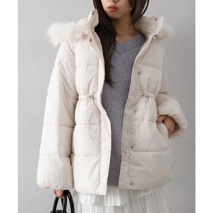 ベルト付中綿フードファーミドルコート | SpRay | 詳細画像15 