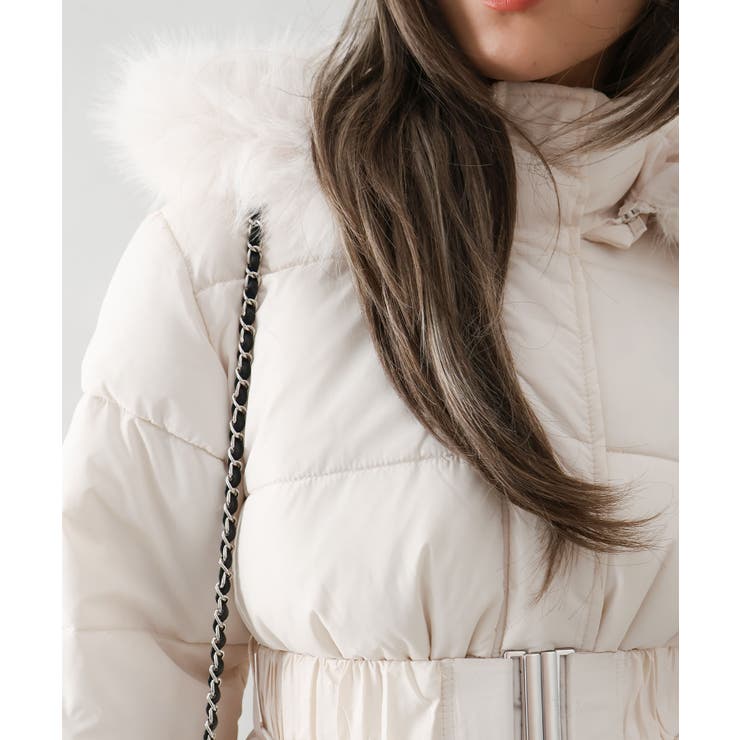 ベルト付中綿フードファーミドルコート | SpRay | 詳細画像22 