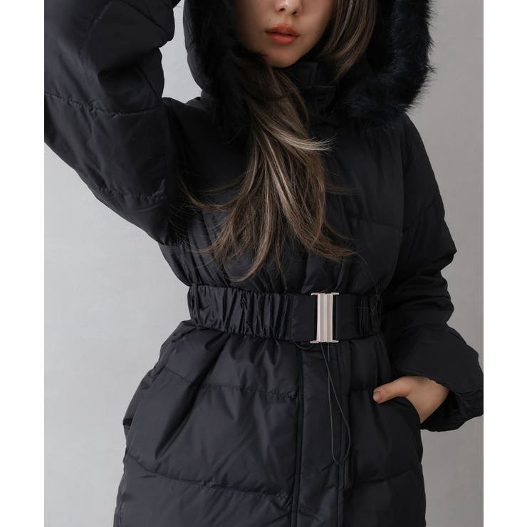 ベルト付中綿フードファーミドルコート | SpRay | 詳細画像30 