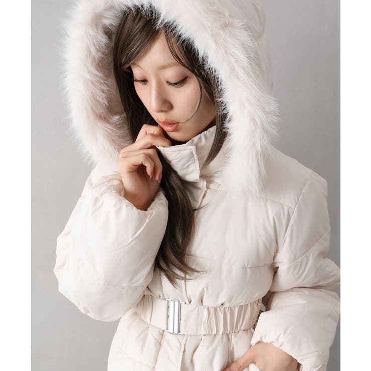 ベルト付中綿フードファーミドルコート | SpRay | 詳細画像37 