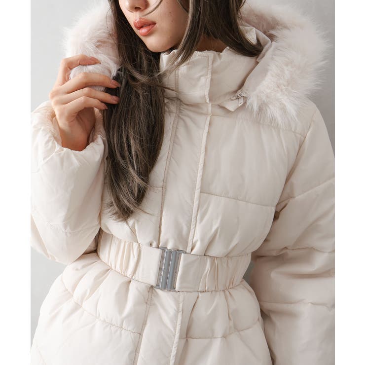 ベルト付中綿フードファーミドルコート | SpRay | 詳細画像41 