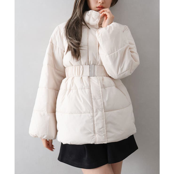 ベルト付中綿フードファーミドルコート | SpRay | 詳細画像42 