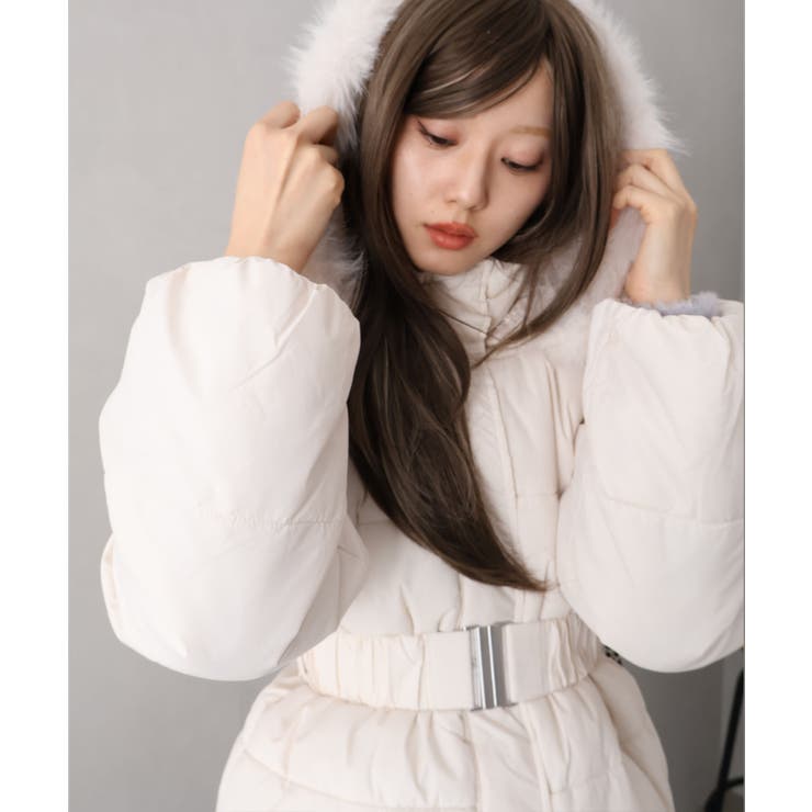 ベルト付中綿フードファーミドルコート | SpRay | 詳細画像5 