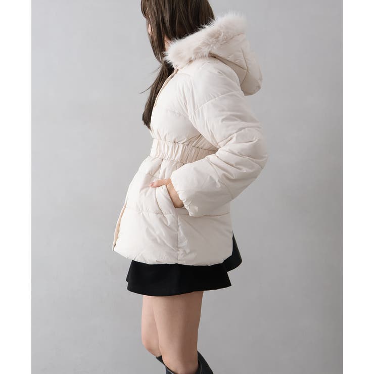 ベルト付中綿フードファーミドルコート | SpRay | 詳細画像6 