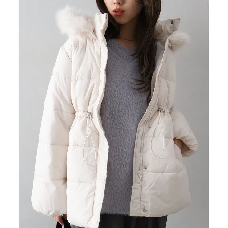 ベルト付中綿フードファーミドルコート | SpRay | 詳細画像8 